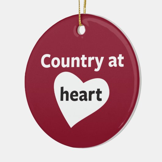 Land op het hart keramisch ornament (Links)