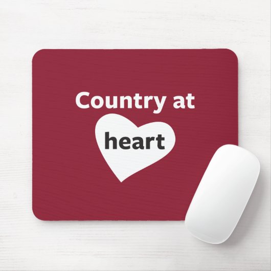 Land op het hart muismat (Met muis)