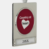 Land op het hart verzilverd banner ornament (Rechts)