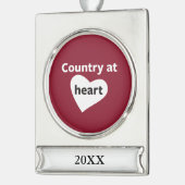 Land op het hart verzilverd banner ornament (Links)