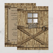 LAND OPEN HUISINVITATIE - RUSTISCHE DEUR KAART (Voorkant / Achterkant)