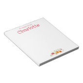  Land oranje rode wilde bloem waterverf Notitieblok (Schuin)