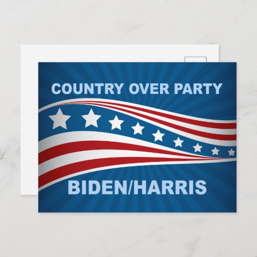 Land over partij Biden Harris Briefkaart (Voorkant / Achterkant)