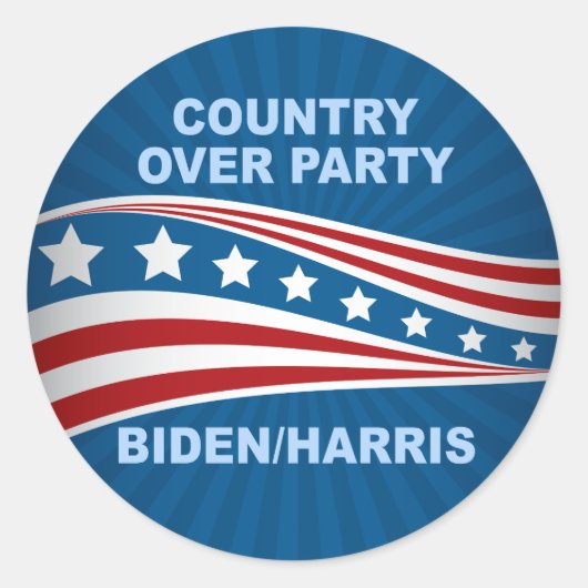 Land over partij Biden Harris Ronde Sticker (Voorkant)