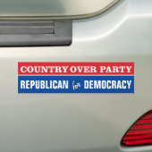 Land over partij/Republikein voor democratie Bumpersticker (Op auto)