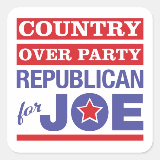 Land over partij/Republikein voor Joe Biden Vierkante Sticker (Voorkant)