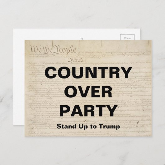 Land over partij verzet zich tegen verzet Trump Uitnodiging Briefkaart (Voorkant / Achterkant)