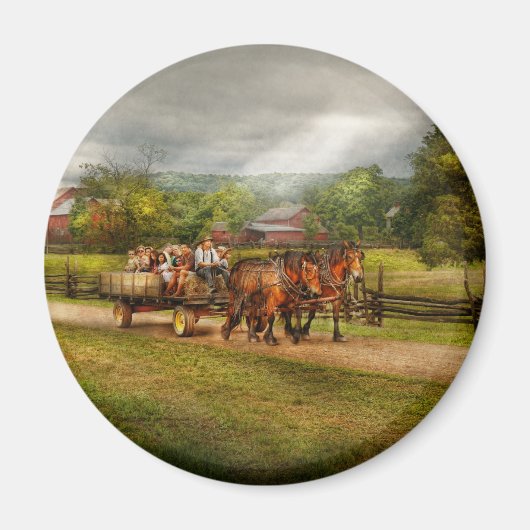 Land - Paard - Levensvreugden Magneet (Voorkant)