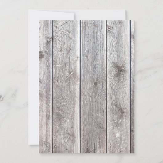 Land Paarden Grijs Barnboard bruiloft Kaart (Achterkant)