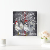 Land  Parijs rooster decor Vierkante Klok (Huis)