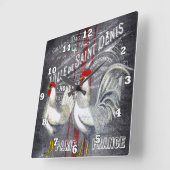 Land  Parijs rooster decor Vierkante Klok (Hoek)