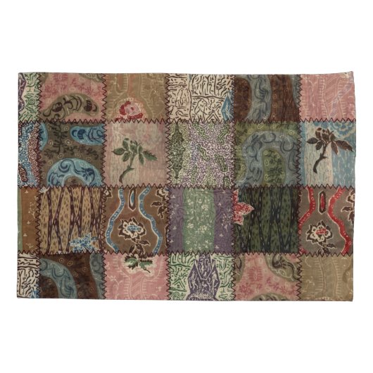 Land patchwork quilt, 3D textuur. Kussensloop (Achterkant)