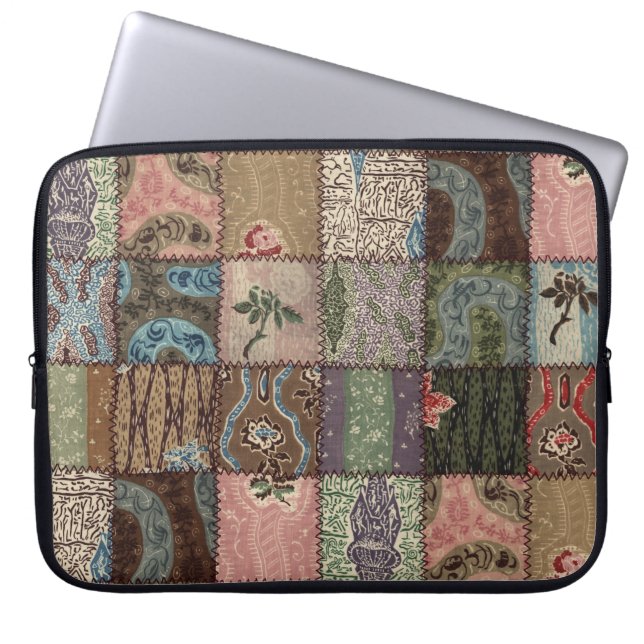Land patchwork quilt, 3D textuur. Laptop Sleeve (Voorkant)