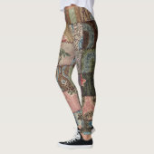 Land patchwork quilt, 3D textuur. Leggings (Links)