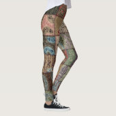 Land patchwork quilt, 3D textuur. Leggings (Rechts)