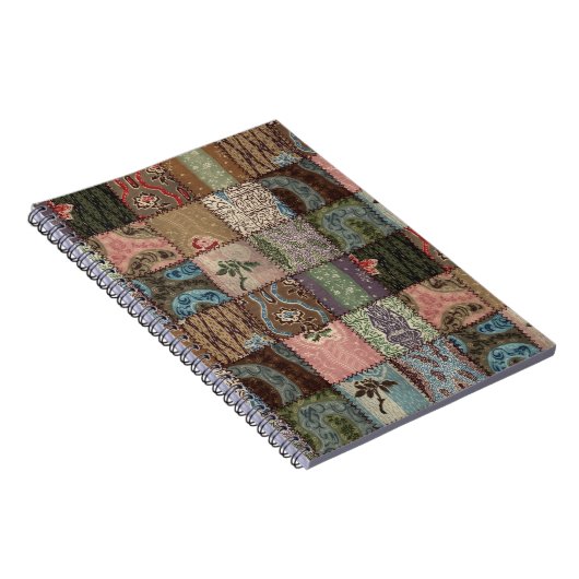 Land patchwork quilt, 3D textuur. Notitieboek (Rechterzijde)