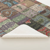 Land patchwork quilt, 3D textuur. Sherpa Deken (3/4)