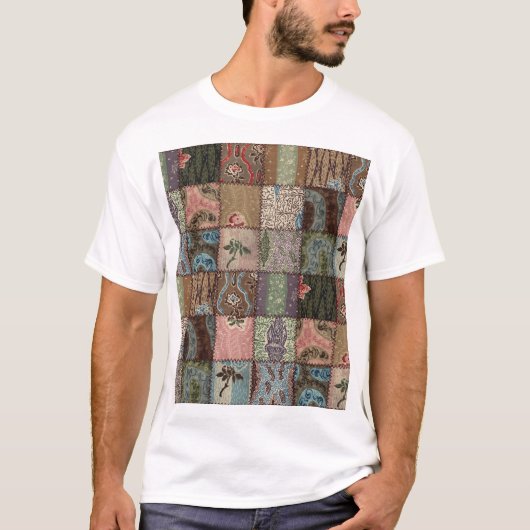 Land patchwork quilt, 3D textuur. T-shirt (Voorkant)