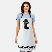 Land Pet, Boots & Horses op White Apron Schort (Gedragen)