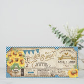 Land Picnic Sunflower Rustisch Vrijgezellenfeest Save The Date (Staand voorkant)