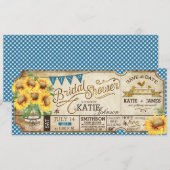 Land Picnic Sunflower Rustisch Vrijgezellenfeest Save The Date (Voorkant / Achterkant)