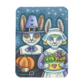 LAND PILGRIMS, THANKSGIVING BUNNY RABBIT MAGNET MAGNEET (Verticaal)