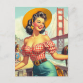 land Pin-Up Briefkaart (Voorkant)