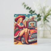  land Pin-up Illustratie Briefkaart (Staand voorkant)