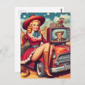  land Pin-up Illustratie Briefkaart (Voorkant / Achterkant)