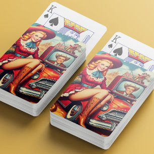land Pin-up Illustratie Pokerkaarten