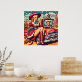 land Pin-up Illustratie Poster (Keuken)