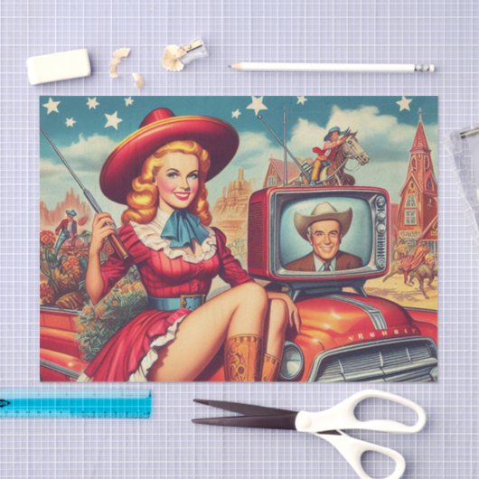  land Pin-up Illustratie Tissuepapier (Craft)