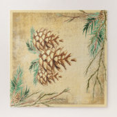 Land Pinecone  Elegant Greenery Holiday Legpuzzel (Horizontaal)