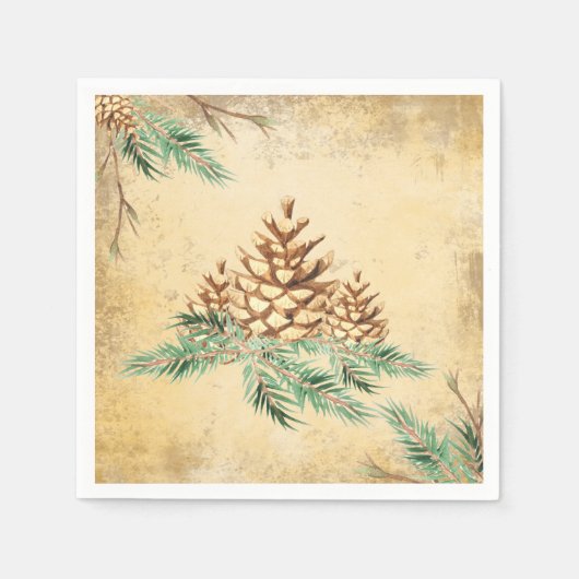 Land Pinecone Elegant Greenery Holiday Servet (Voorkant)
