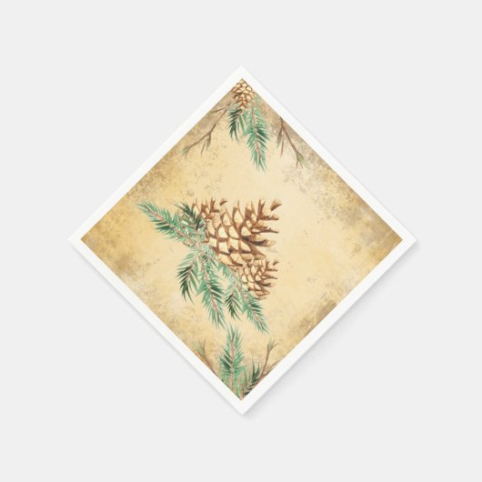 Land Pinecone  Elegant Greenery Holiday Servet (Hoek)