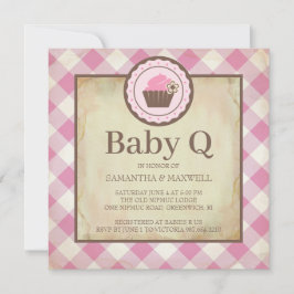 Land Pink Gingham and Cupcake Baby Q Picnic Kaart
