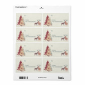 Land Plaids, Deer, Trees Gift Label Sticker (Full Sheet)