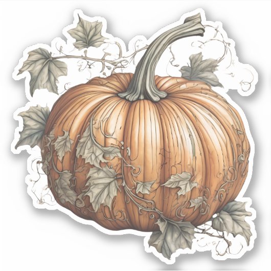 Land Pompoen Waterdicht Sticker (Voorkant)