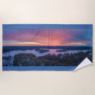 Land Pond Sunrise Beach Towel 70 x 35 inch Strandlaken