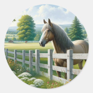 Land Pony Paard Verjaardagsfeest Ronde Sticker