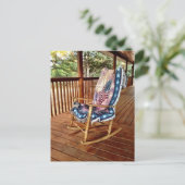 Land Porch Rocker American Flag Throw Briefkaart (Staand voorkant)