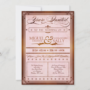 land Poster Style Wedding Uitnodiging