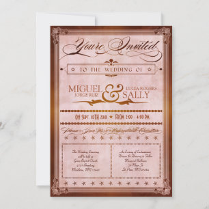 land Poster Style Wedding Uitnodiging