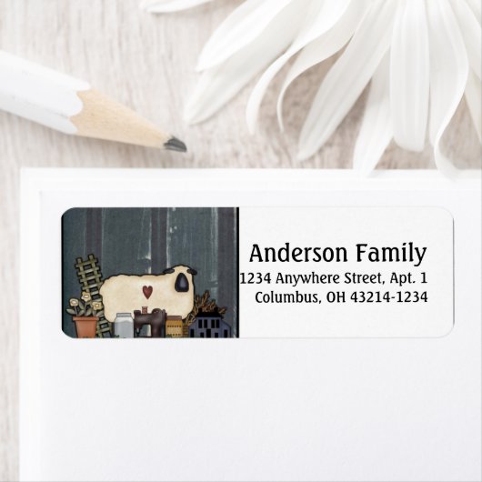 Land Prim Sheep Retouradres Labels (Insitu)