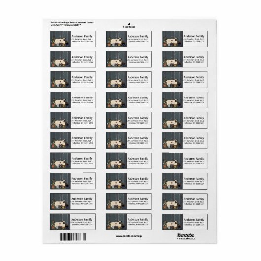 Land Prim Sheep Retouradres Labels (Full Sheet)