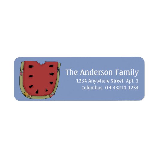 Land Prim Watermelon Return Address Labels (Voorkant)