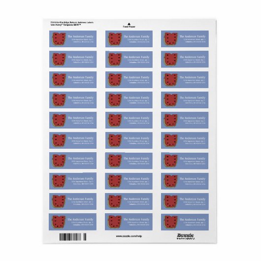 Land Prim Watermelon Return Address Labels (Full Sheet)