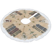 Land Primitief dorp en Snowmen Imitatie Linnen Kerstboom Kleed (Gekanteld)