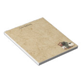 Land Primitief Folk Art Green Saltbox Home Notitieblok (Schuin)