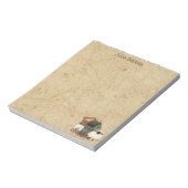 Land Primitief Folk Art Green Saltbox Home Notitieblok (Linkerzijde)